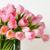 LAYLA BLACK VASE WITH TULIPS