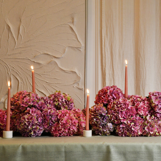 hydrangea table setup