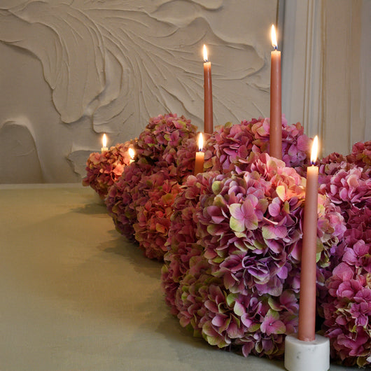 hydrangea table setup