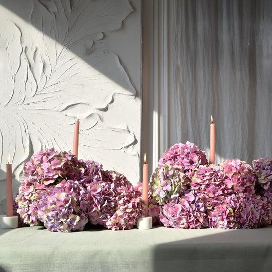 hydrangea table setup