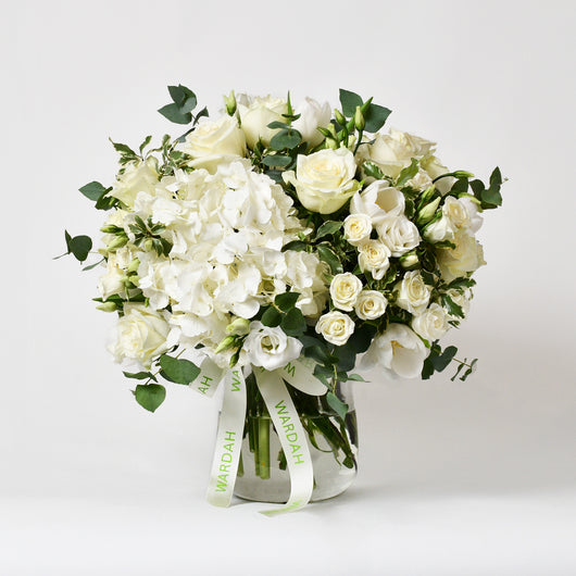 Green White Flower Vase