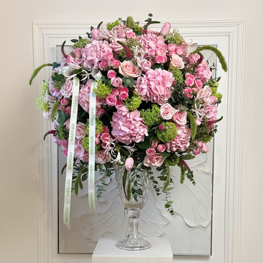 Pink Grand Flower Arrangement in a vase