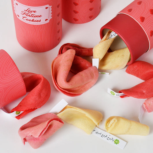 FORTUNE COOKIES IN PINK TUBES