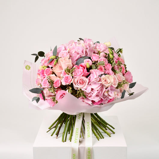 pink flowers, pink arrangement Hand Bouquet