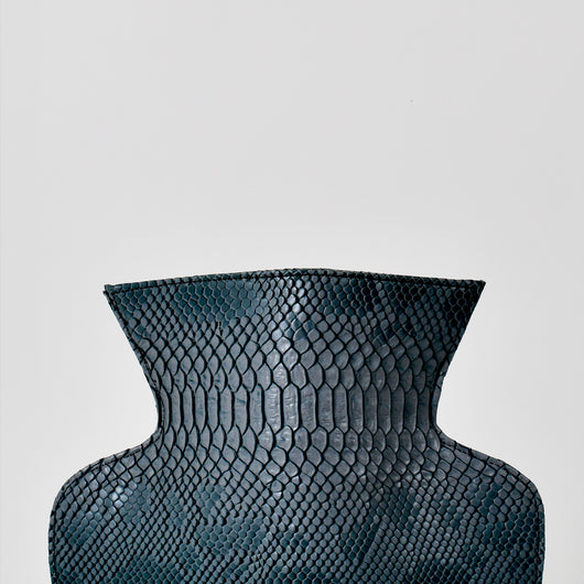 grey leather vase