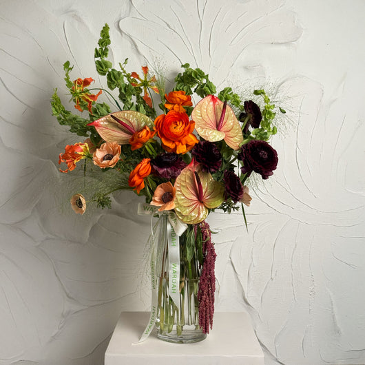 autumn arrangement with ranunculus and anemone flower
